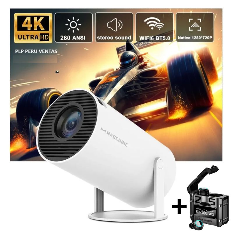HY300 Android 12 Portable 4K Projector 2.4G / 5G WiFi BT5  - EU Plug